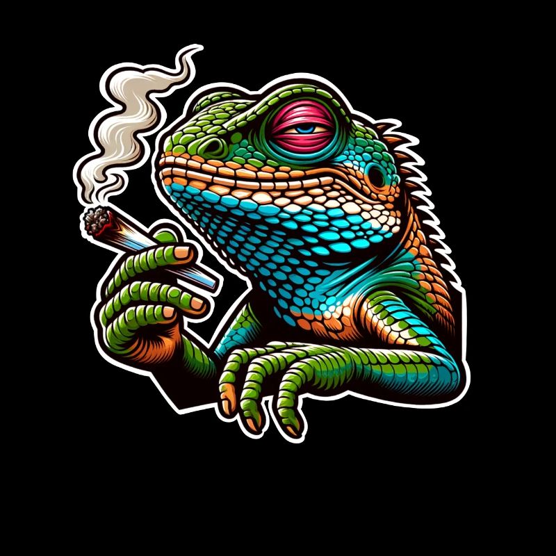 Smoking Cannabis Lizard