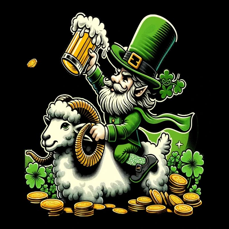 Aries Riding Leprechaun (Irish Leprechaun)