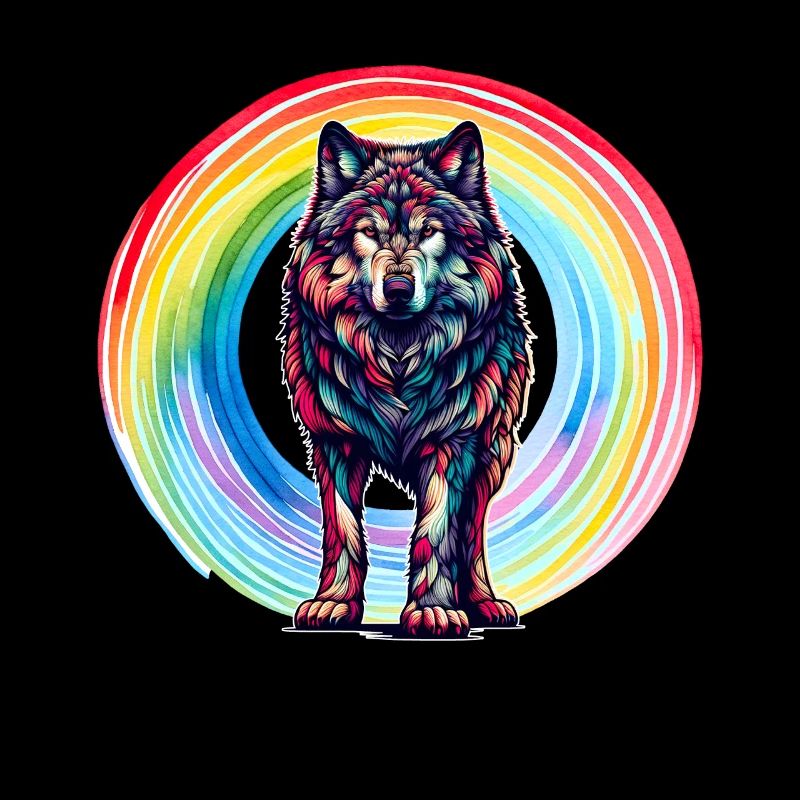 Wolf Wölfe Regenbogen