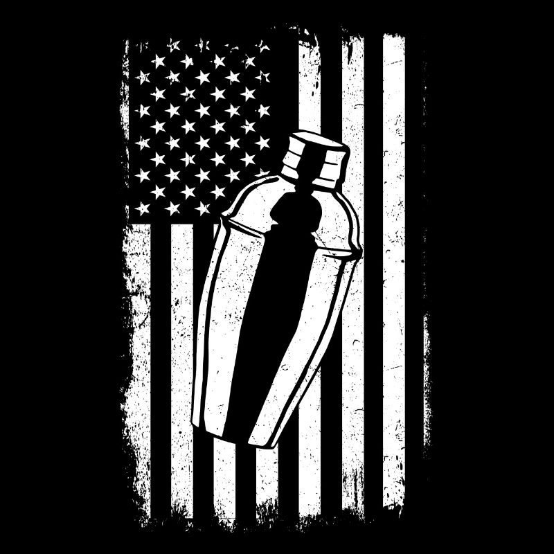 Bartender Mixologist American Flag