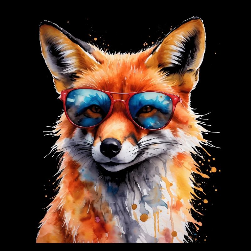 Fuchs Sonnenbrille Bunt Tier Design Print