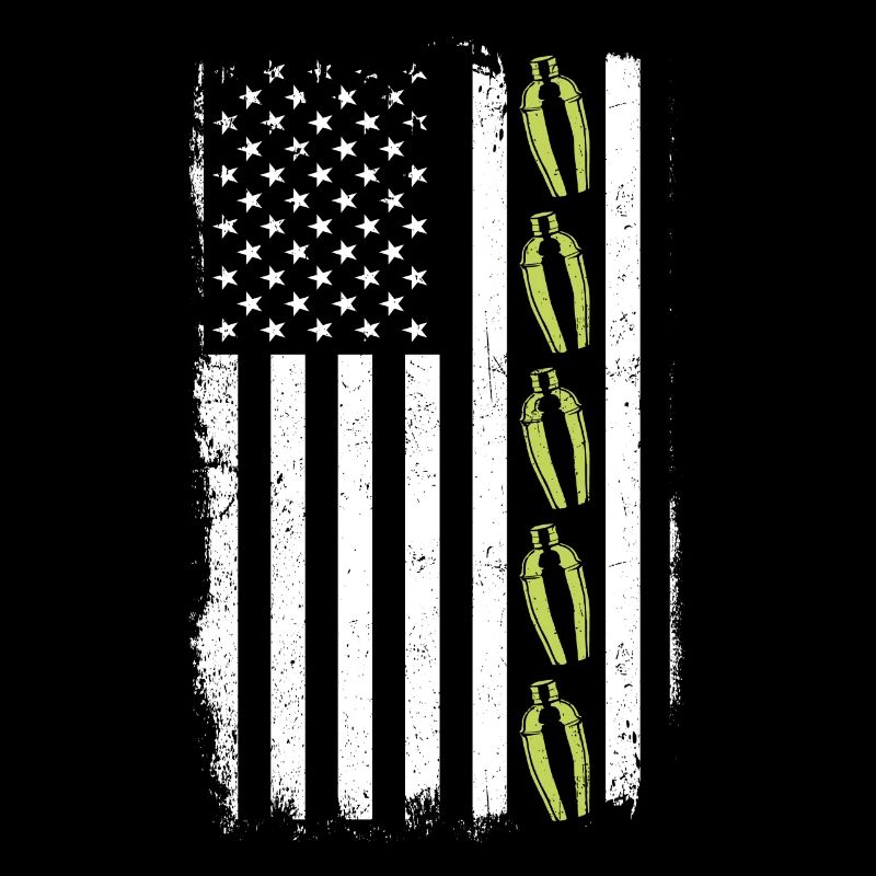 Bartender Mixologist American Flag