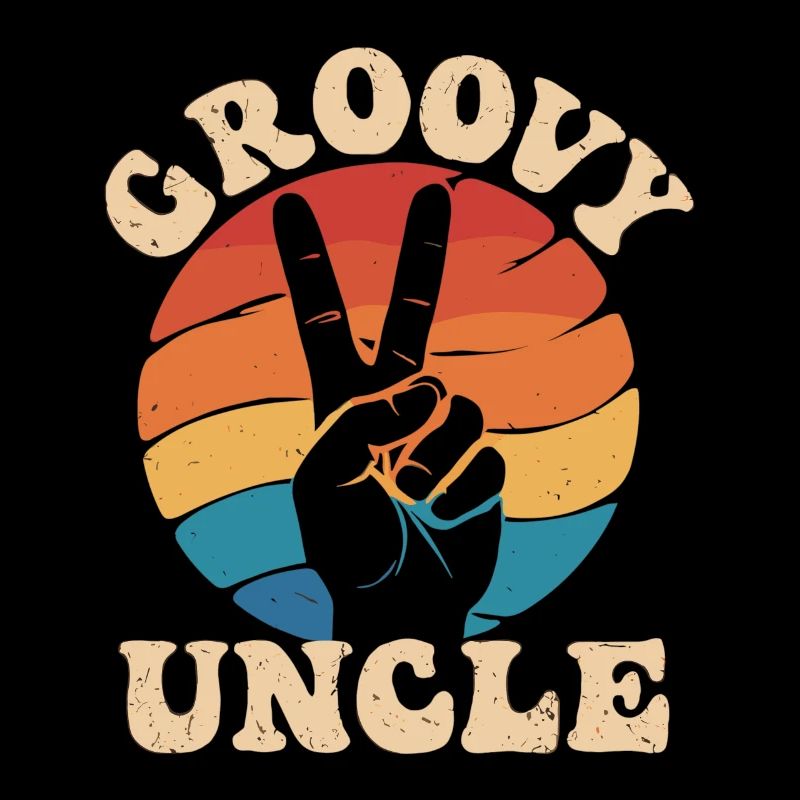 Groovy Uncle Retro Peace Hand Sign