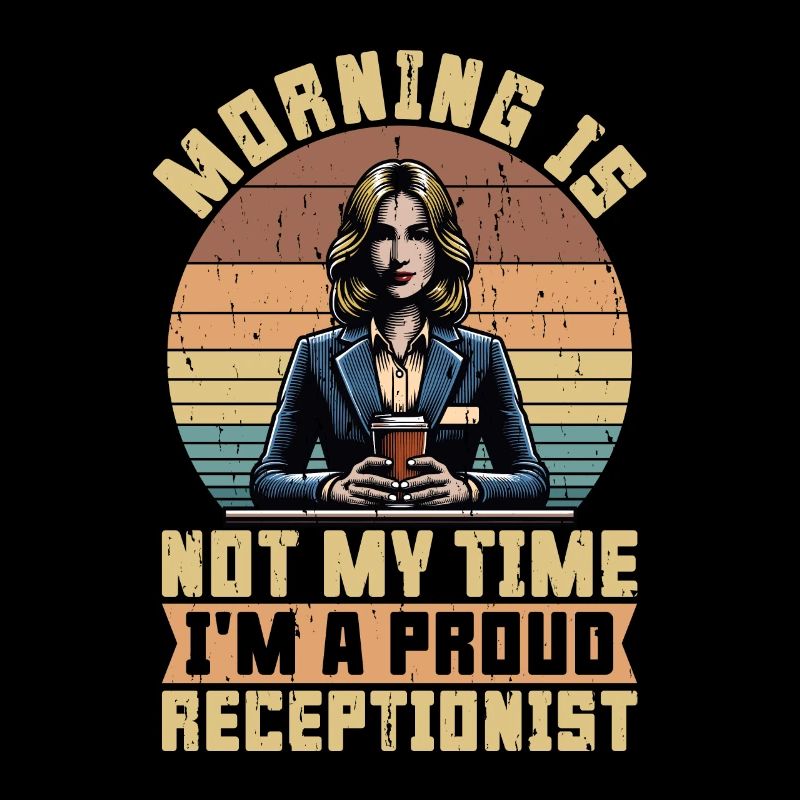 Receptionist Morning Is Not My Time Office Worker