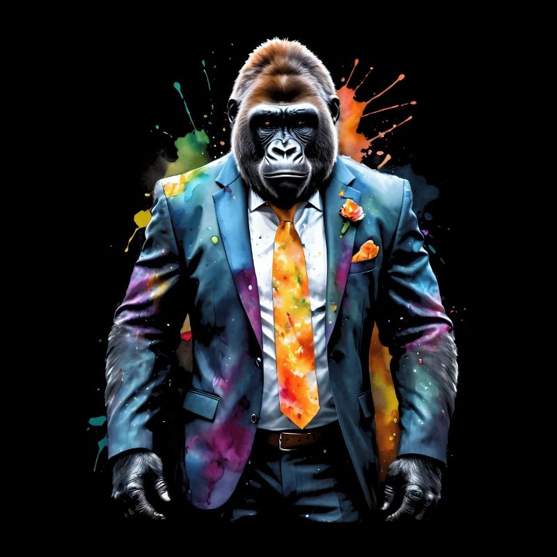 Costume de gorille singe Imprimé de conception d’animaux colorés