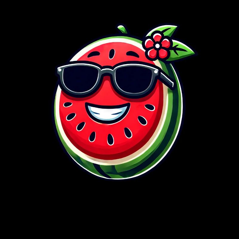 Pastèque fraîche avec des lunettes de soleil fruitées