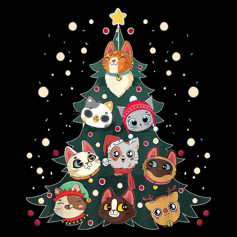 Merry Catmas Chat Drôle Arbre de Noël