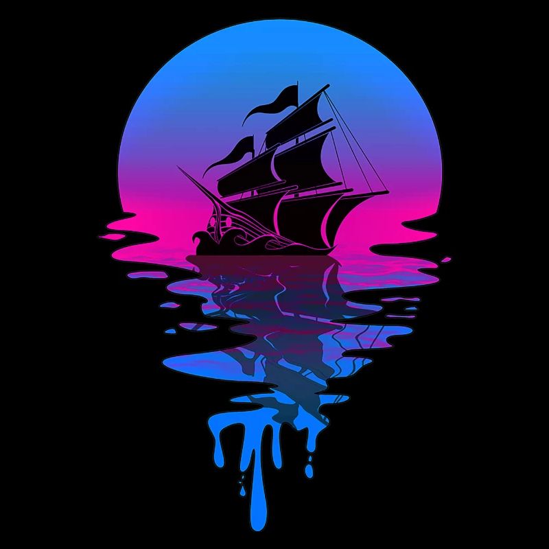 Bateau pirate au coucher du soleil