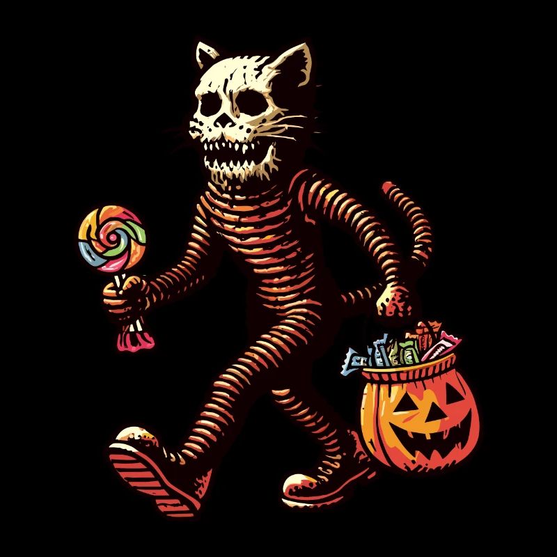 Untote Zombie Katze Süßes Oder Saures Halloween