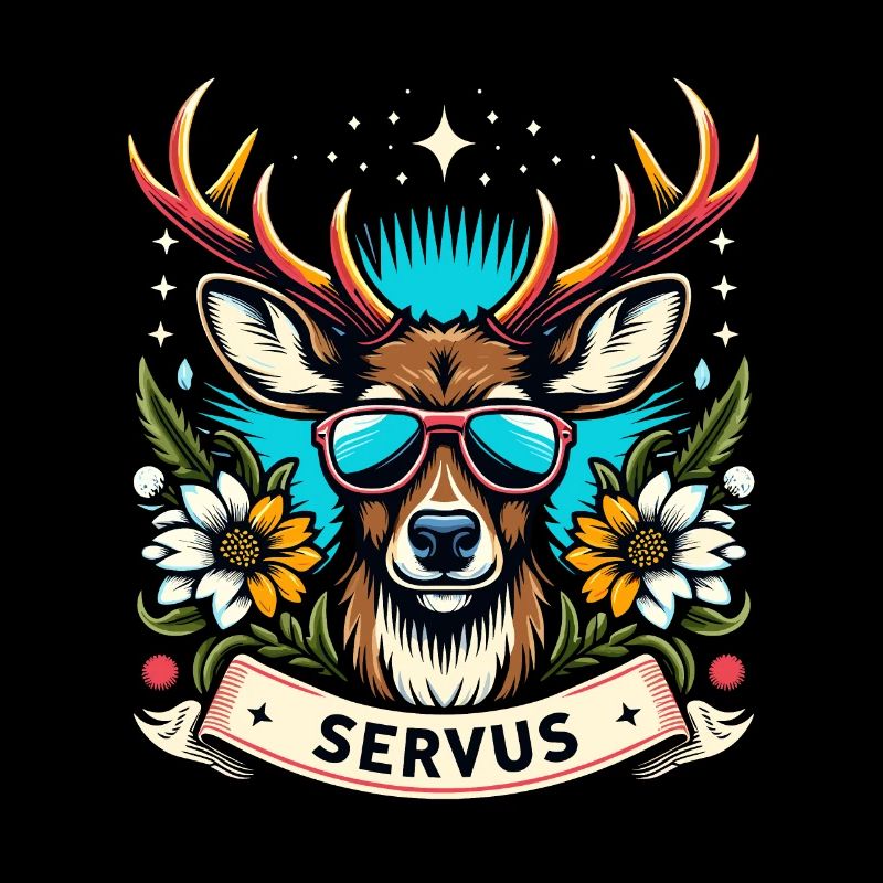 Bavaria Beer Tent Deer Servus Dialect Funny Cool