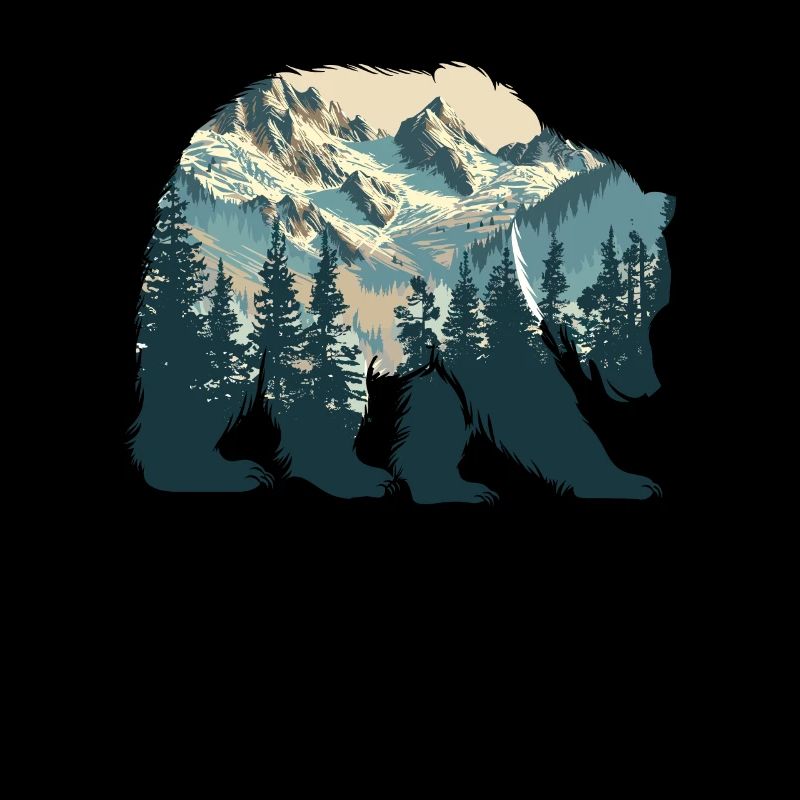 Wilderness Inside the Bear Retro Vintage