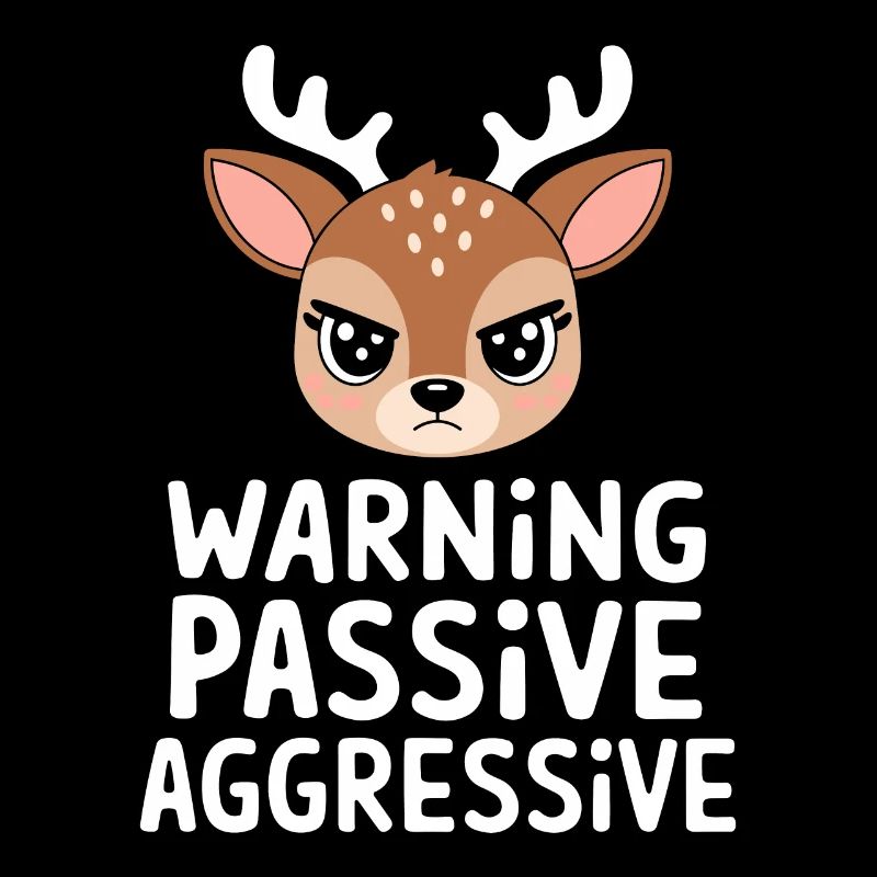 Warnung Passiv Aggressiv Hirsch Cartoon