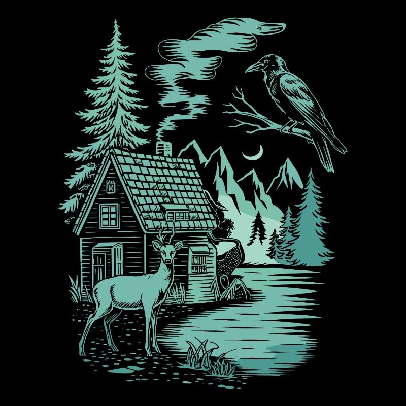 Enchanted Forest Landscape in Dark Cottagecore