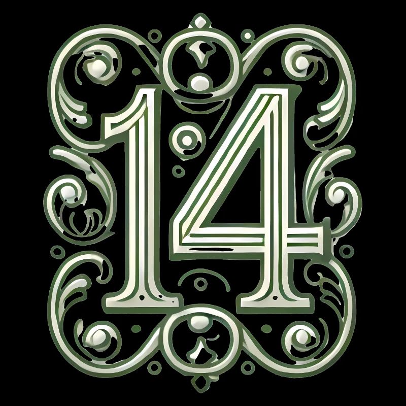Design élégant orné numéro 14