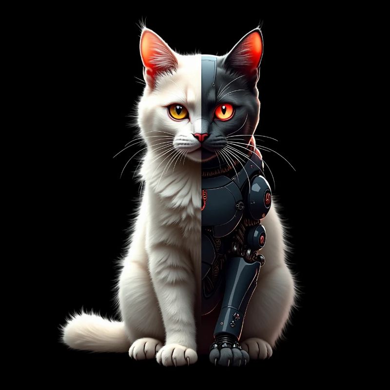 Drôle Robot Chat Tech Chats Cyborg Animal Chat