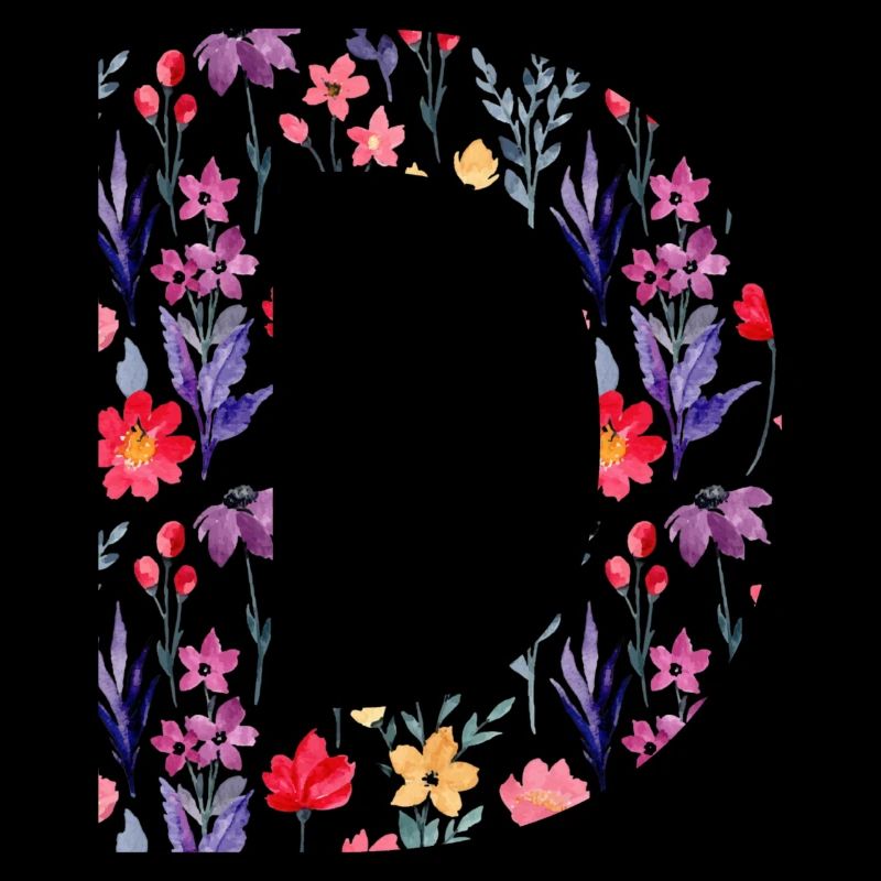 Personalisierter Blumenbuchstabe d - Geschenkidee