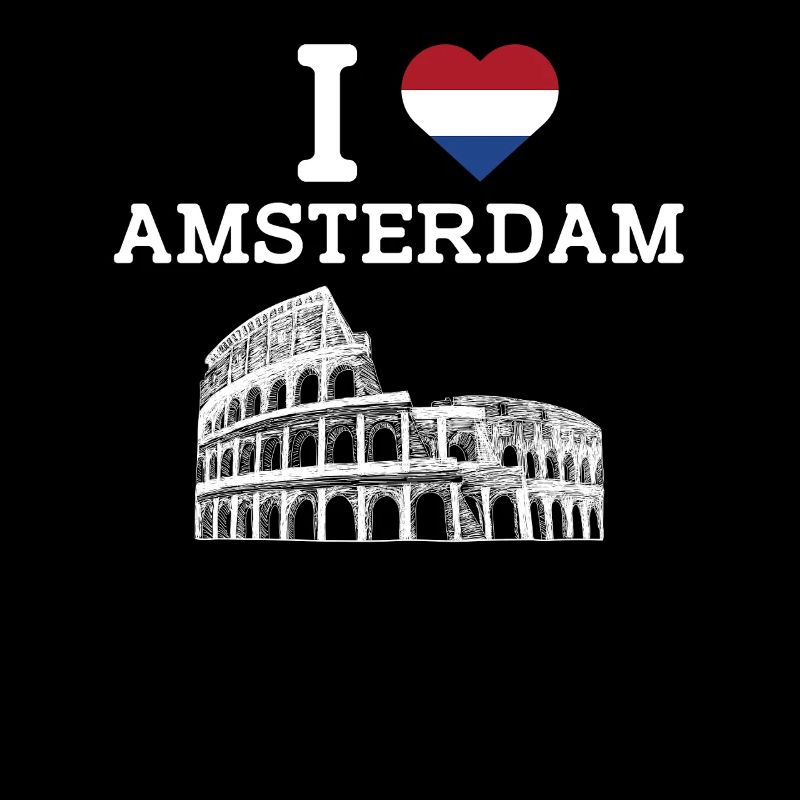 J’aime Amsterdam Cool Pays-Bas Coeur Drapeau Jeu de mots