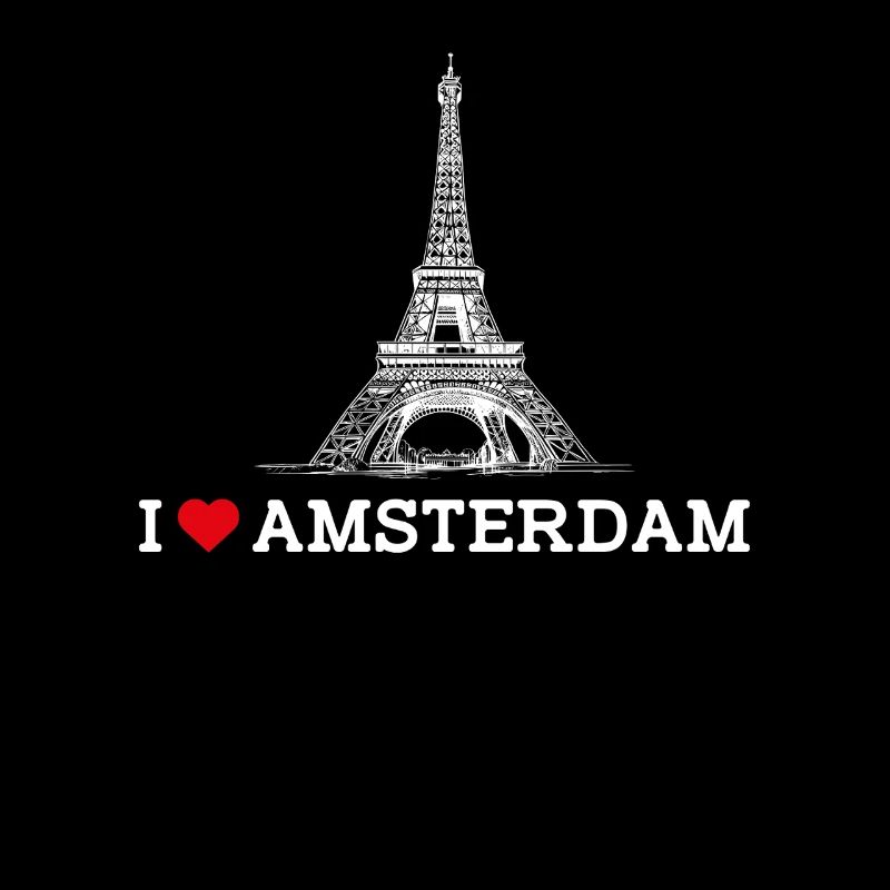 I Love Eiffel Tower Netherland Cool Amsterdam Flag