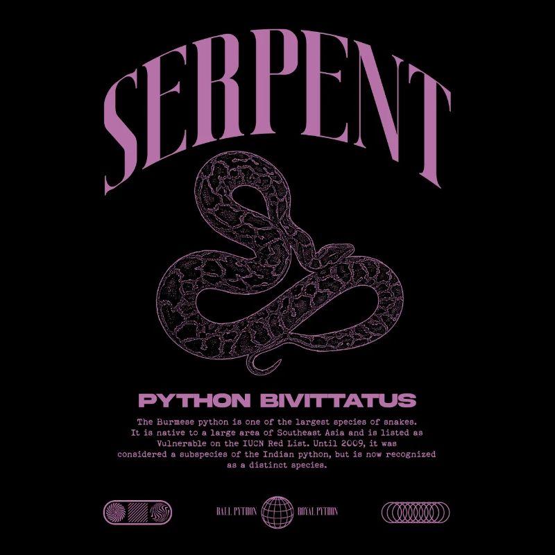 Burmese Python Modern Reptile Keeper Streetwear