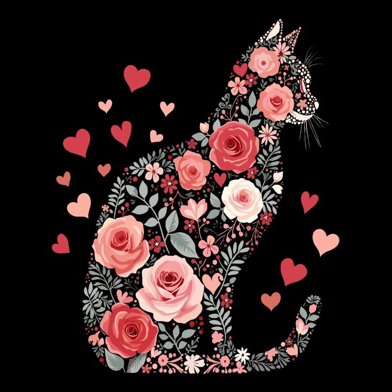 Fleurs chat pour les propriétaires de chats et la Saint-Valentin