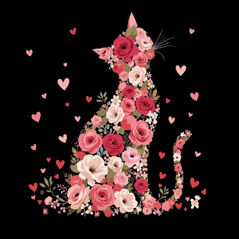 Fleurs chat pour les propriétaires de chats et la Saint-Valentin
