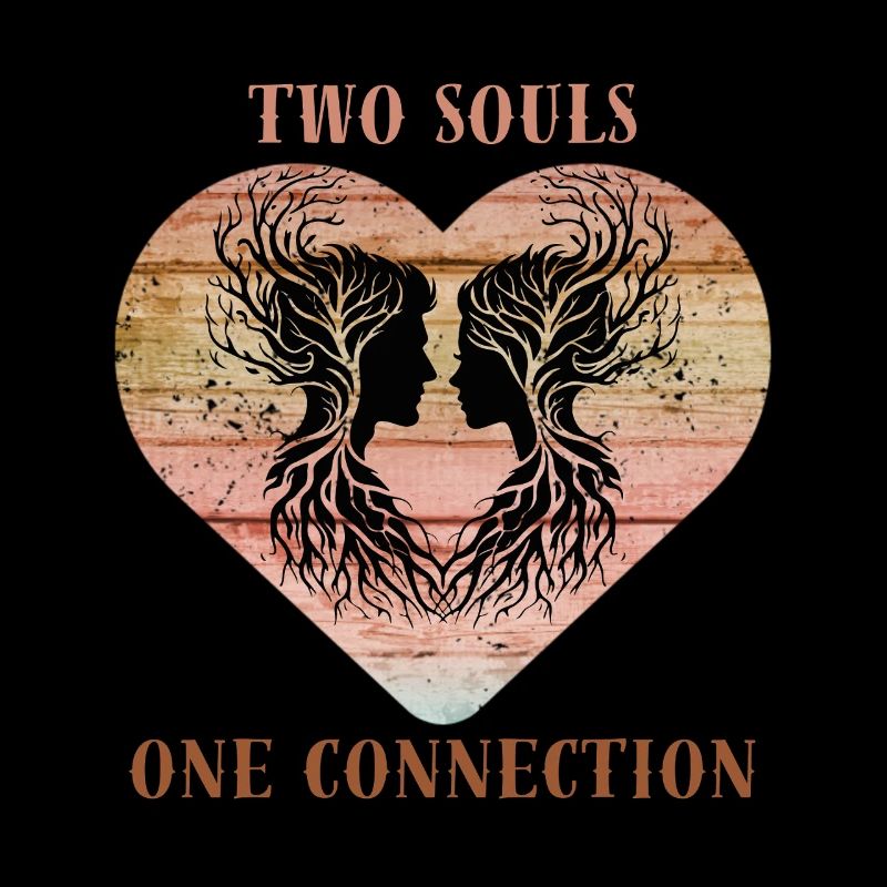 Two Souls One Connection Couple Romantic Art
