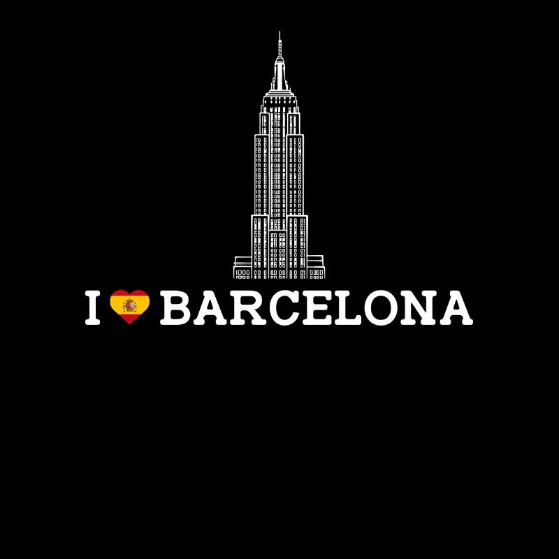 J’aime Barcelone Cool Empire Espagne État Lover Jeu de mots