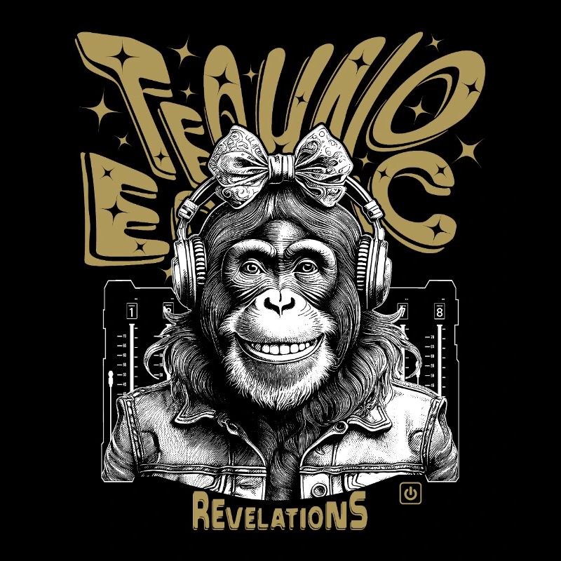 T-Shirt Monkey Grooves : Des vibrations techno en extase !