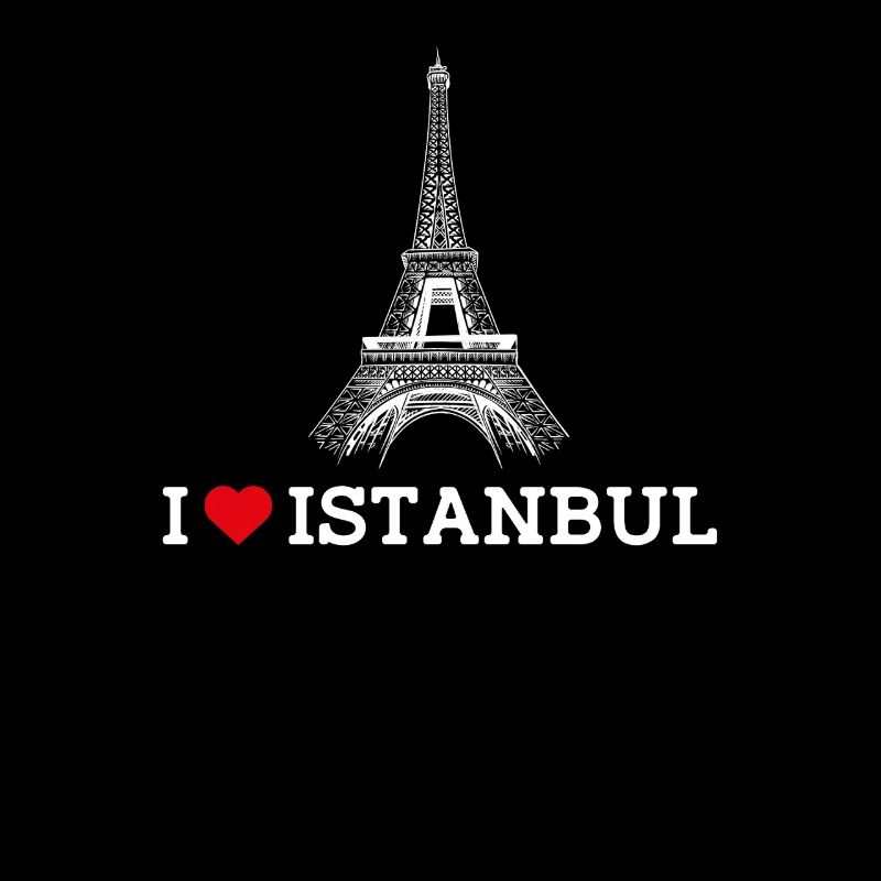 J’aime Istanbul Cool Eiffel Lover Coeur Drapeau Jeu de mots