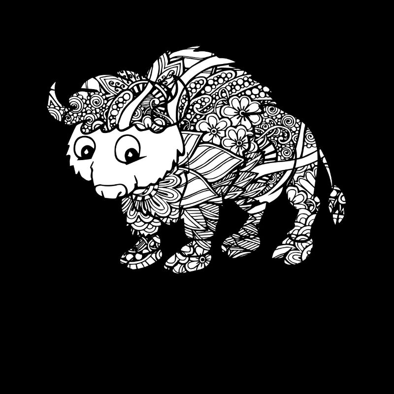 Bison Bison Floral Pattern