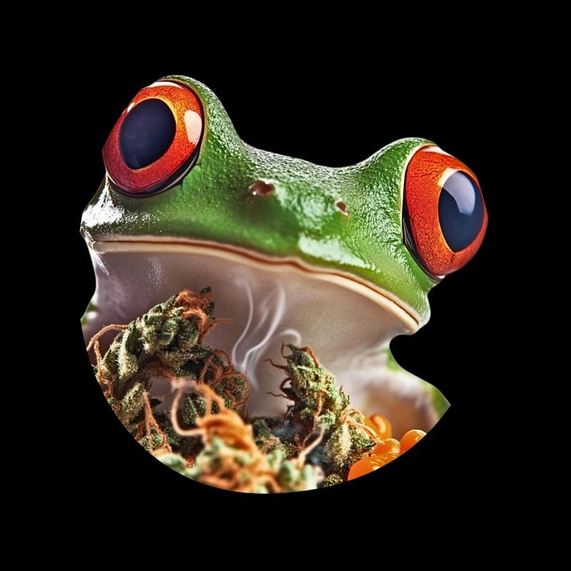 Marijuana Frog with Red Eyes - Weed Design