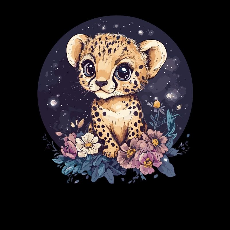 Bébé guépard sous les étoiles