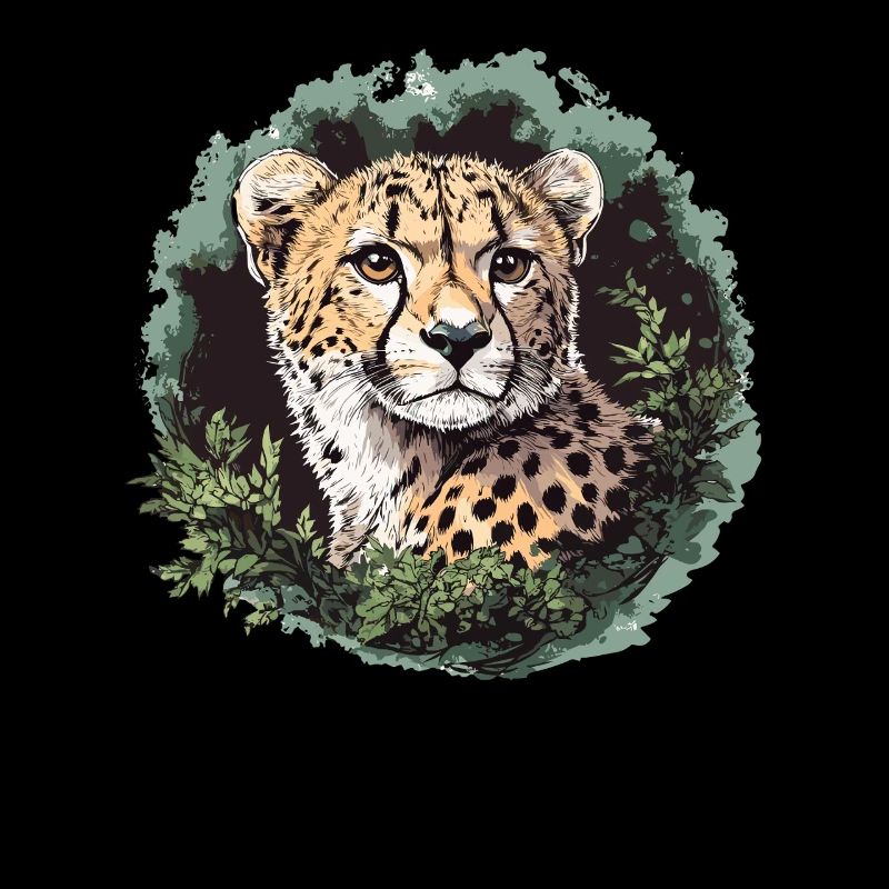 Guépard dans la jungle verte