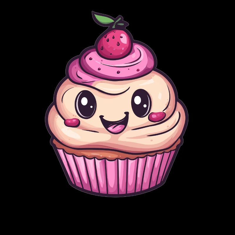 Sweet cupcake with cherry