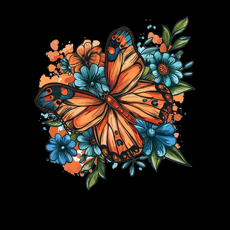 Papillon avec des fleurs