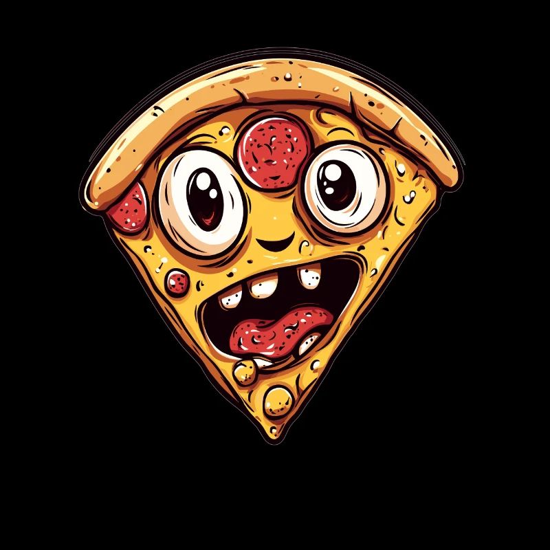 Funny pizza with a face