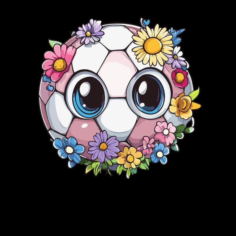 Fußball mit Blumenaugen