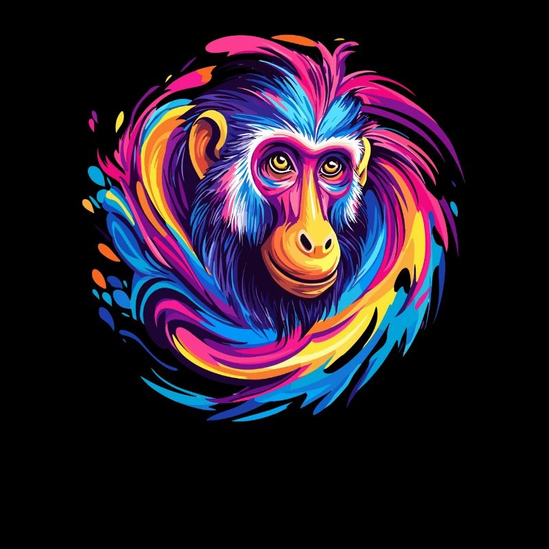 Tourbillon coloré de tête de singe