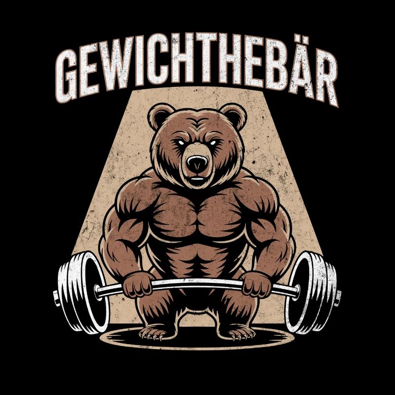Witziges Gewichtheber Gewichthebär Tshirt Design