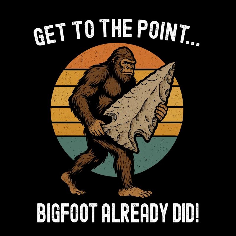 Bigfoot mit Pfeilspitze Feuerstein