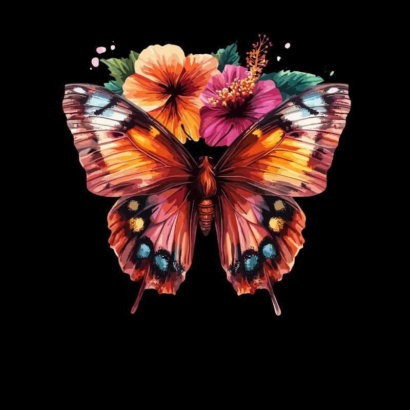 Bunter Schmetterling mit Blumen