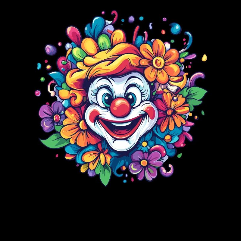 Clown joyeux avec des fleurs