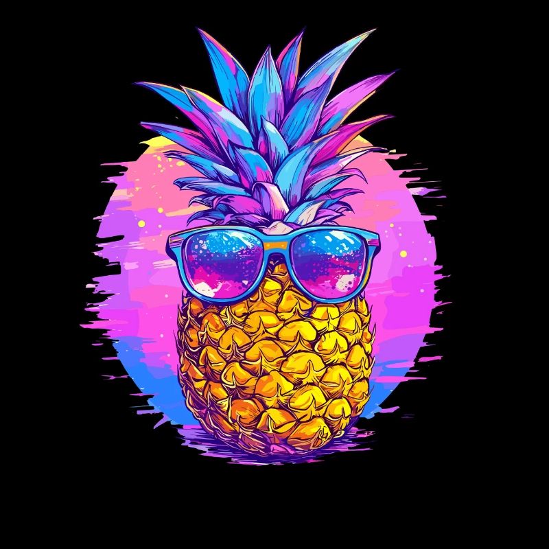 Ananas avec lunettes de soleil rétro