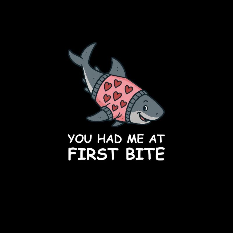 Pull requin avec cœur – Vous m’avez eu à la première bouchée