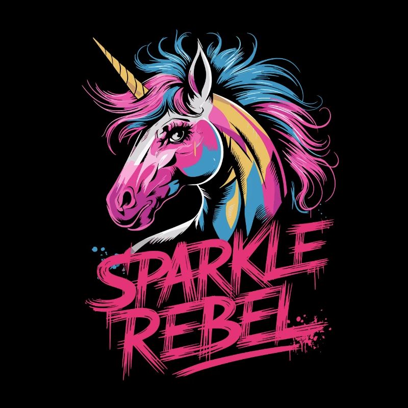 Sparkle Rebel Einhorn Buntes Kunstwerk