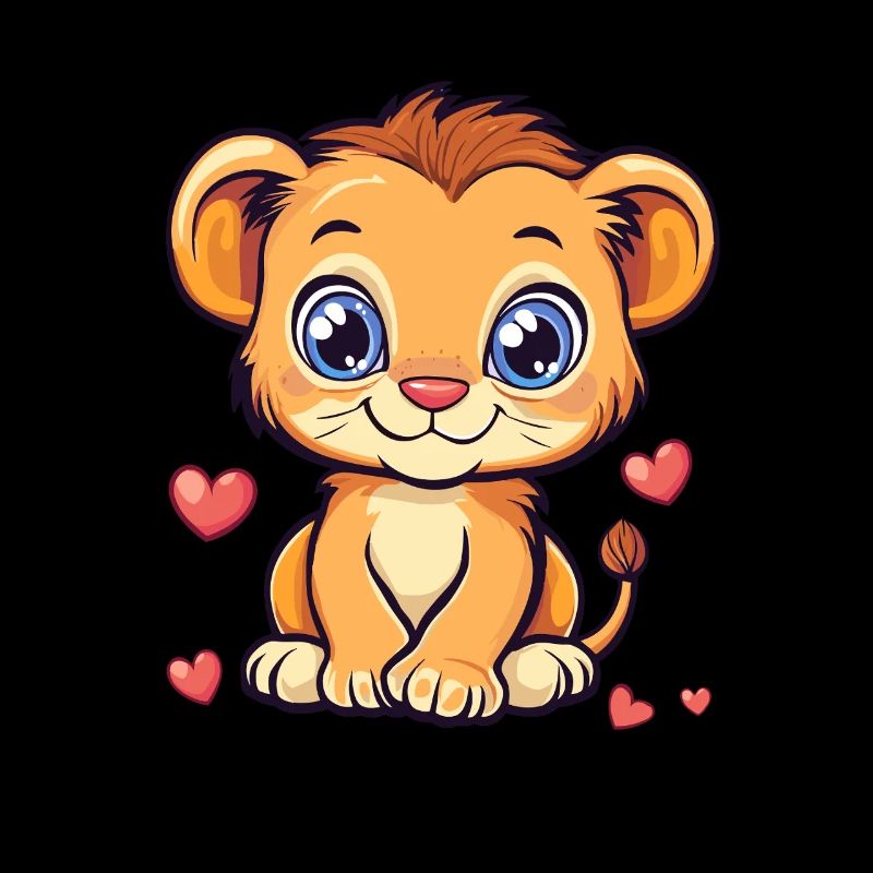 Lion avec des cœurs