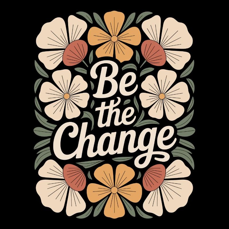Boho fleur vintage motivation citation design être le