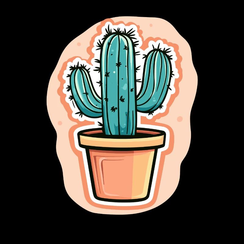 Potted cactus with charm