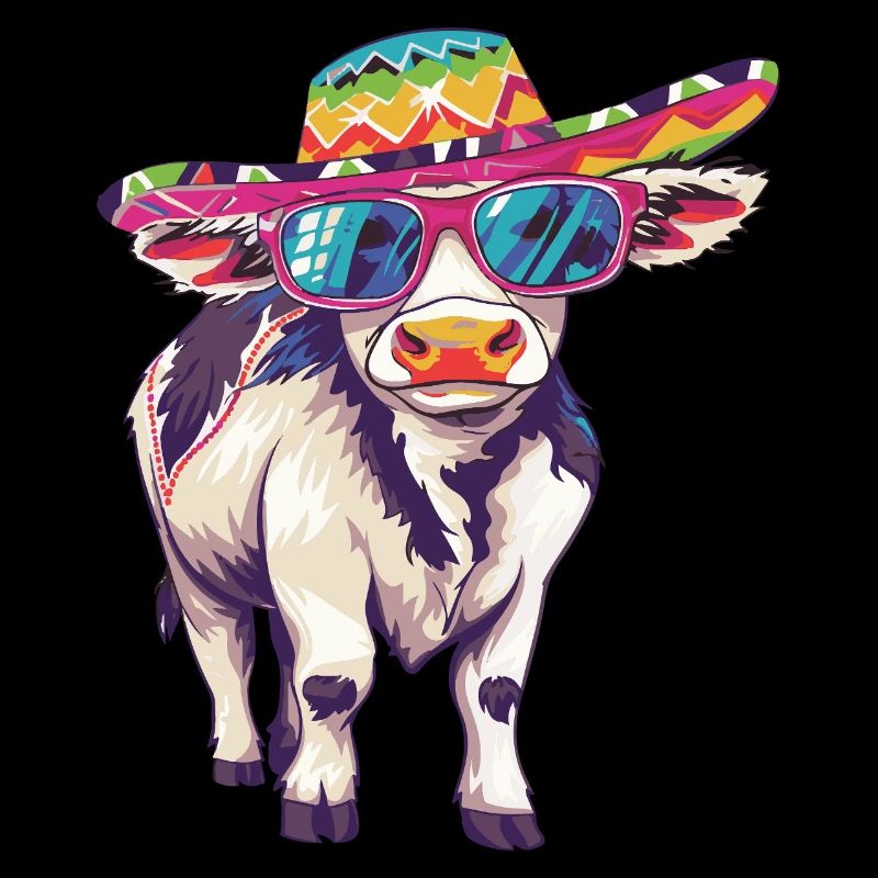 Kuh Comic Lustig Sombrero