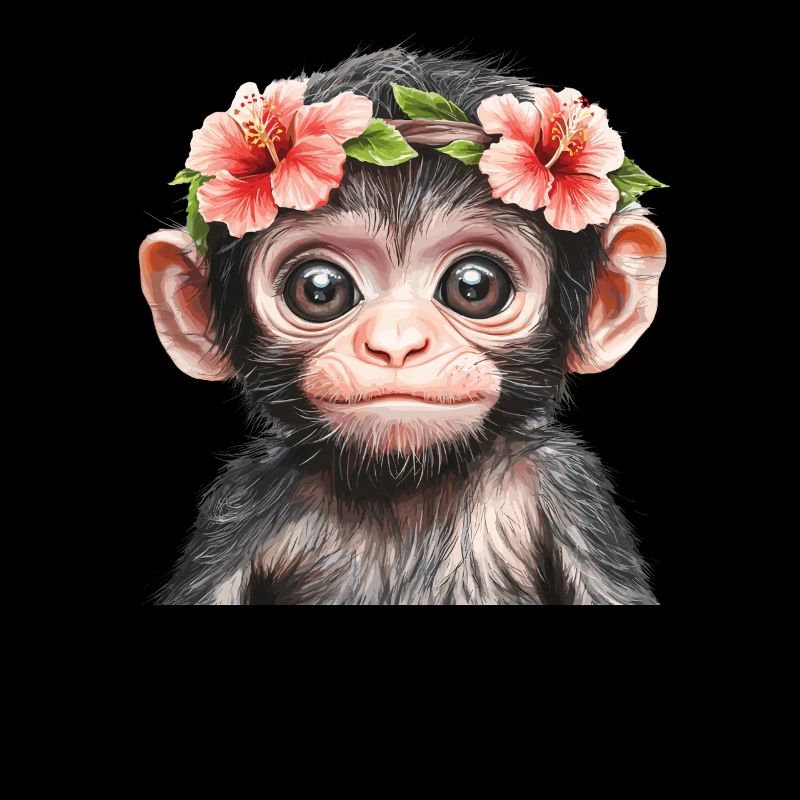 Bébé singe souriant